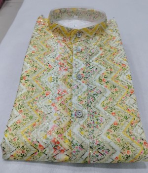 Latest occasions yellow cotton kurta